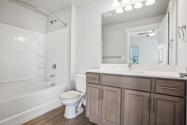 Primary bathroom with large garden tub - Meadows at American Fork