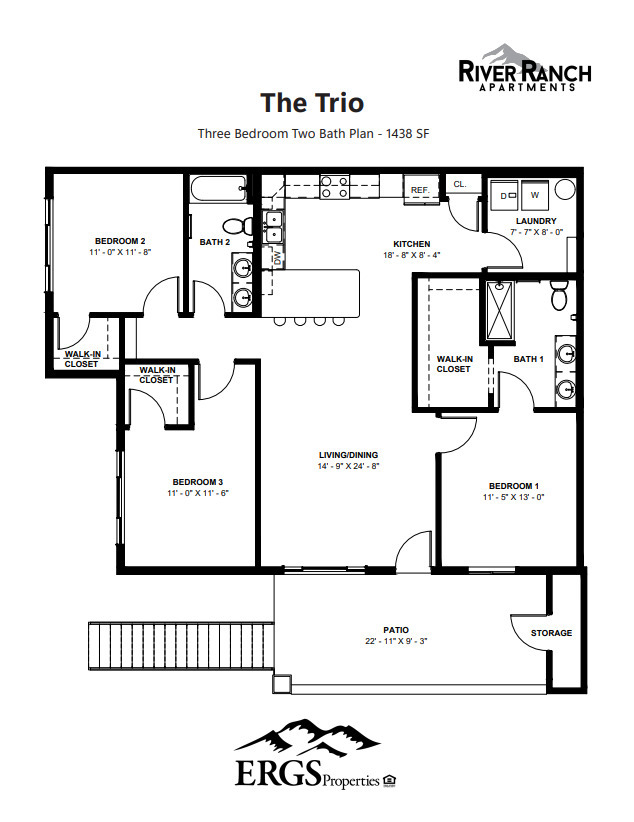 Plano de planta - River Ranch Apartments