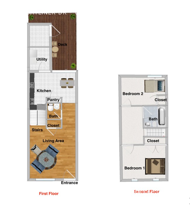 Foto del edificio - 2 bed 1.5 bath Townhouse Style apartment