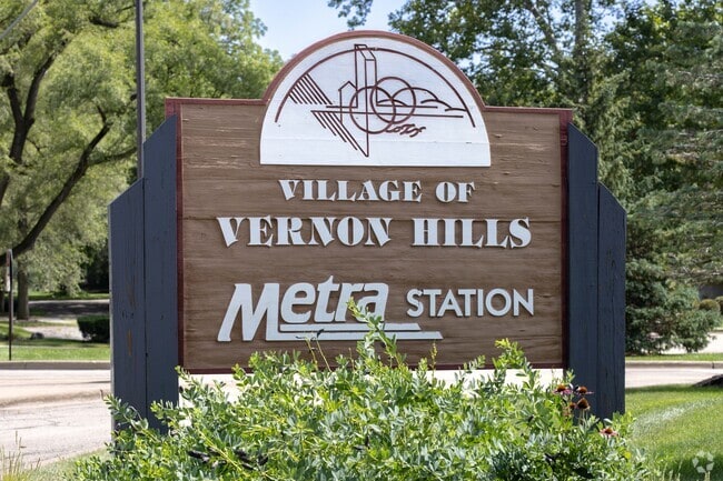 The Vernon Hills Metra Station greets visitors as they enter.