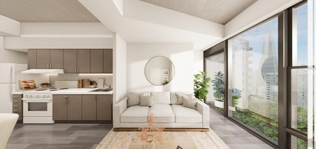 Representación de la sala de estar de 1 dormitorio - Lark Landing