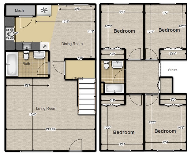 4BR/2BA - Trio Townhomes