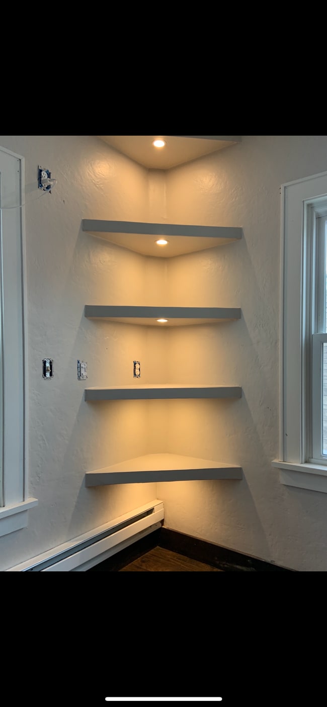 Corner custom shelving - 517 Columbia Ave