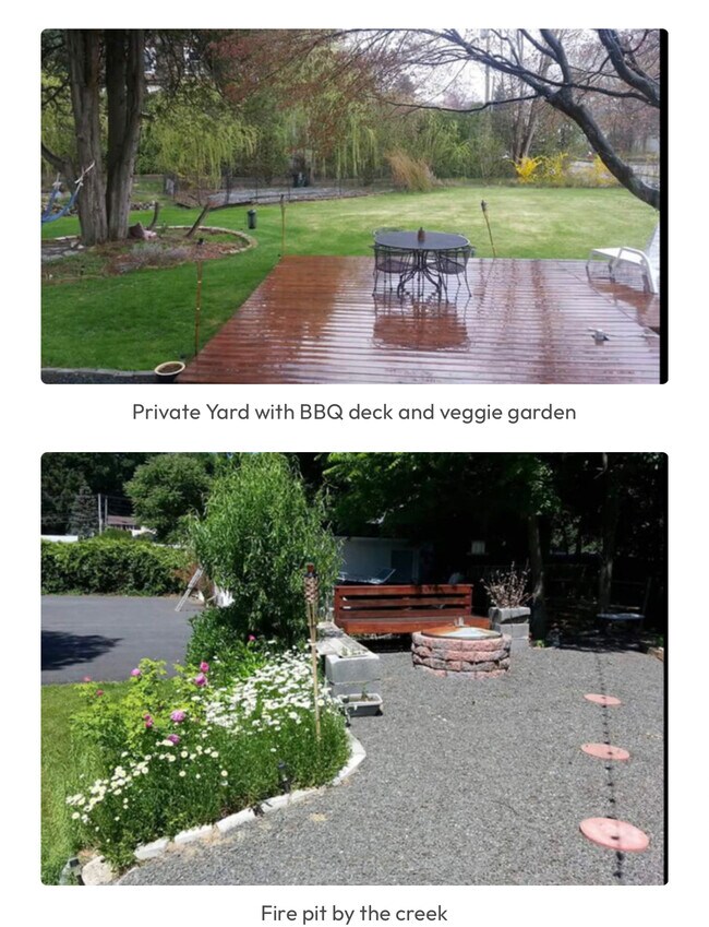 Fire pit and creek area - 40-2 Oak St