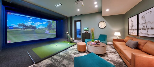 Simulador de golf en sala de juegos - The Stack