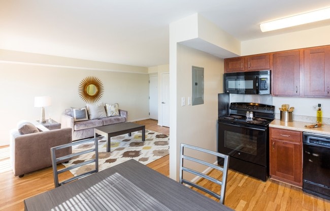 View of Kitchen, Dining, and Living Room - Longview Terrace Apartments