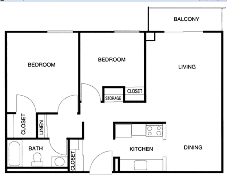 Plano de planta - Clark East Tower Apartments