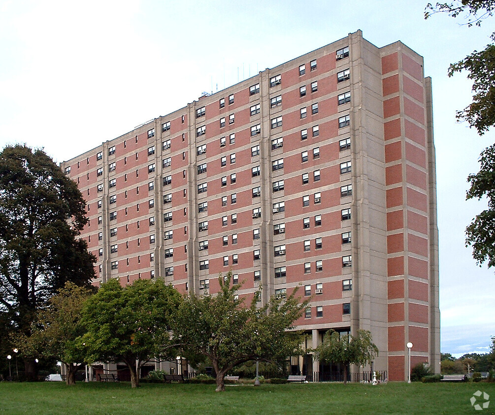 View from the southwest - Cardinal Medeiros Towers