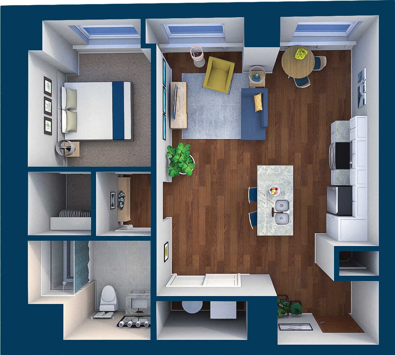 Residences at Leader – Suite Style 13 - 1 Bedroom 1 Bath