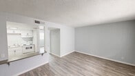Located at 6241 N 27th Ave in Phoenix, Arizona, this single-story 1-bedroom, 1-bathroom home offers a practical and well-appointed layout across one level. The interior features consistent wood-look laminate flooring throughout, complemented by soft gray walls and white trim that create a clean, cohesive aesthetic. Textured ceilings add a classic touch to each room.

The living room is a comfortable, open space filled with natural light through large windows dressed with vertical blinds. The bedroom is a generously sized retreat, complete with a ceiling fan with integrated lighting, a closet, and a window that brings in additional natural light.

The kitchen is a functional highlight of the home, showcasing white cabinetry with matte black hardware, marble-style countertops, a stainless steel sink, and white appliances including a range and dishwasher. Ample upper and lower cabinet storage makes this kitchen both practical and visually appealing.

The bathroom features a clean, white tub-shower combination with tiled surround, maintaining the home's fresh and bright aesthetic. A built-in wall shelf in one room adds a convenient storage detail. The overall ambiance is light, clean, and move-in ready, making this Phoenix home a straightforward and comfortable living space.