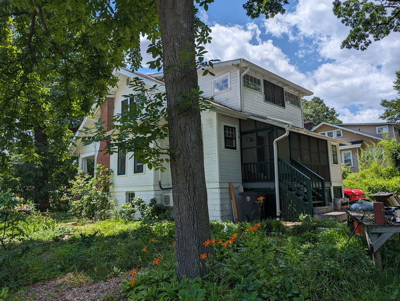 Back of house showing sleeping porch - 4216 Queensbury Rd