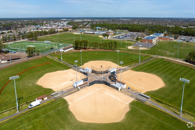 Drum Point sports complex has baseball, softball, football, soccer fields and a skate park.