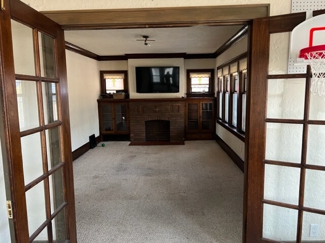 Living Room with stained glass windows - 1701 W National Ave