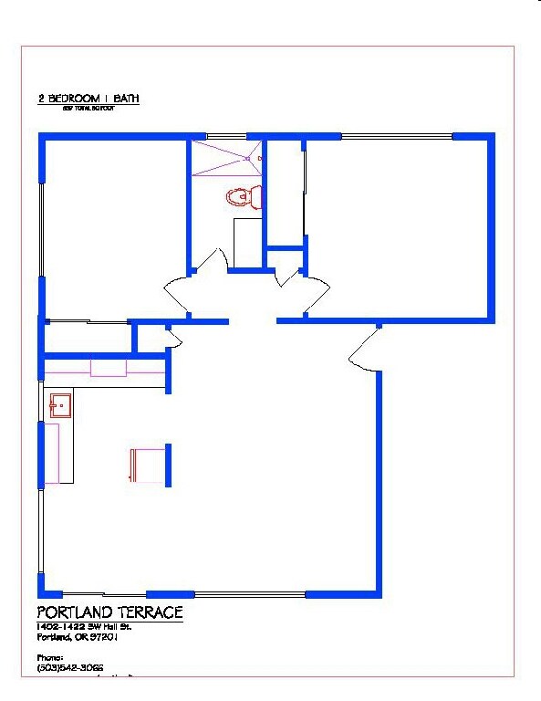 Plano de planta - Portland Terrace
