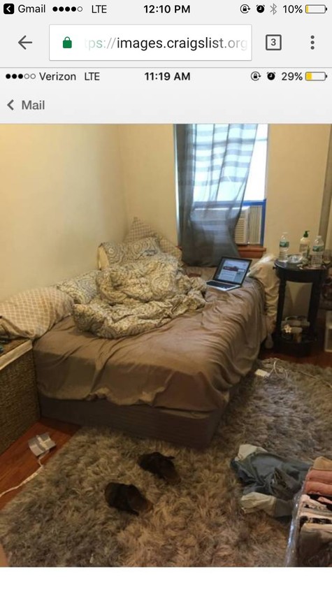 My messy bedroom. Plenty of room with queen. - 421 E 65th St