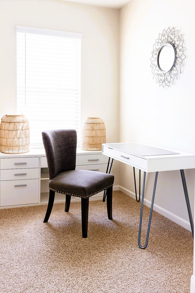 Large area for an office. This home is offered unfurnished. Staging furniture shown is not included. - 13810 Enzo Gate