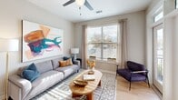 Located at Chelsea Place Way in Knoxville, Tennessee, this well-appointed single-floor residence offers a thoughtfully designed layout with 1 bedroom, 2 bathrooms, and a dedicated office space. Light wood-tone flooring flows throughout the main areas, lending warmth and cohesion to the interior.

The open-concept kitchen and living room serves as the heart of the home, anchored by a large island with a white quartz countertop, an undermount sink, and seating for casual dining. Light wood cabinetry, stainless steel appliances, and pendant lighting complete the kitchen's modern aesthetic. The living area connects seamlessly to a patio through glass-paned doors, bringing in natural light and outdoor access.

The primary bedroom features plush carpeting, a ceiling fan, and multiple windows that fill the room with natural light. Two closets provide generous storage, including a spacious walk-in outfitted with wire shelving. Both bathrooms are finished with wood-toned vanities, white countertops, and light flooring; one features a glass-enclosed walk-in shower.

The dedicated office is bright and carpeted, with a ceiling fan and a large window overlooking the exterior. Additional practical spaces include a laundry room, pantry, utility room, and entrance foyer, making this a complete and highly functional residence.