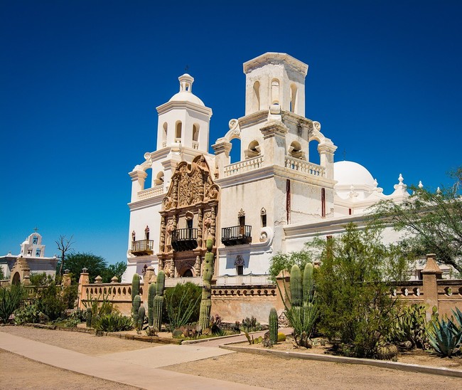 The Mission San Xavier del Bac was built in 1783