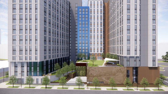 The Exchange at Spring Hill Station - Courtyard Perspective Rendering - The Exchange at Spring Hill Station