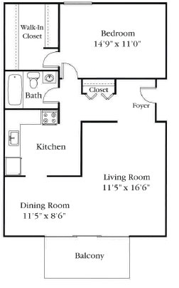 1HAB/1BA - Golfside Apartments