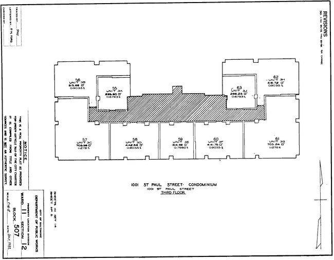 En el tercer piso - Plano de planta - 1001 Saint Paul St