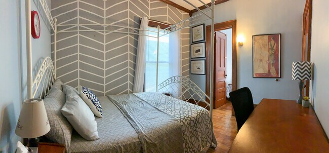 [1st Bedroom] Connecting door to 2nd bedroom... - 103 Lancaster Ave