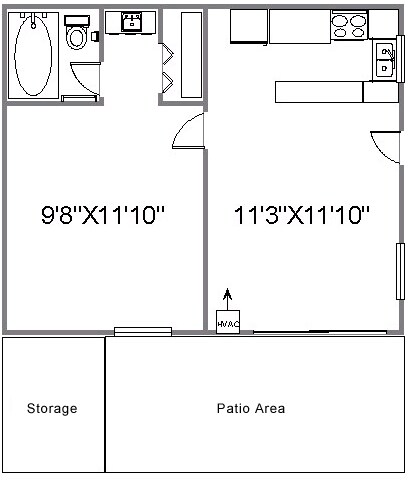 1BR/1BA - Canterbury Quadraplexes