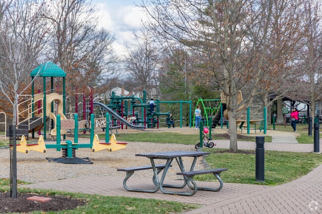 Montgomery Park features a walking trail, playground, basketball courts, and ball fields.