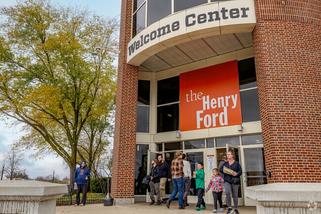 The Henry Ford Museum highlights Dearborn as both the birthplace of Henry Ford and an automotive mecca.