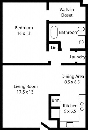 1 BR Floor Plan - Stratford Village Manor Condominiums
