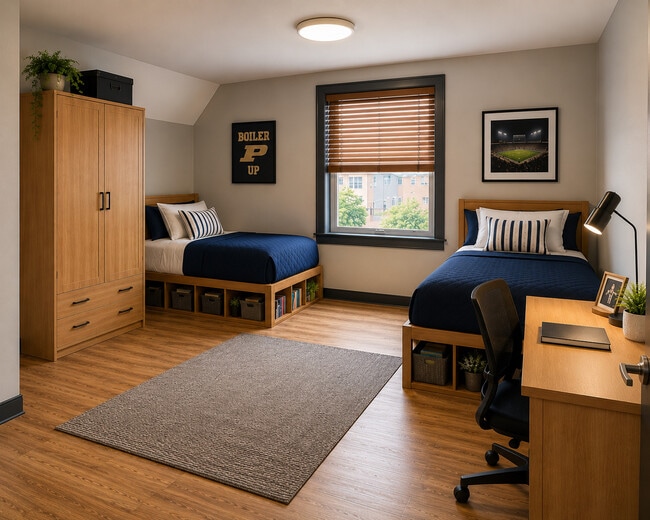 Suite Double - 300 Sq. Ft. - Artist Rendering Summer Renovation 2026 - 308 North St, 9 Month Lease, Meals Included