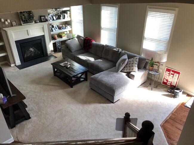 Living room with gas fireplace - 302 Marshall Heights Dr