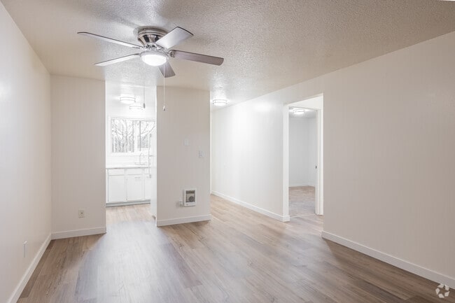 2BR, 1BA- 753SF - Living Room - Colonial Villa Apartments