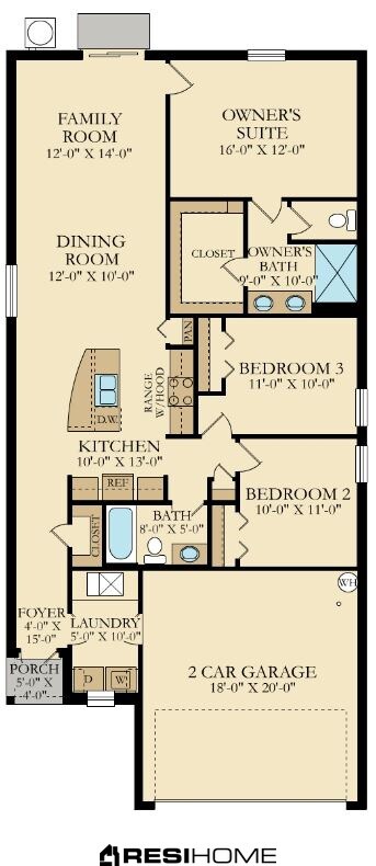 Plano de planta de Annapolis - Hawthorne Meadow Rental Homes