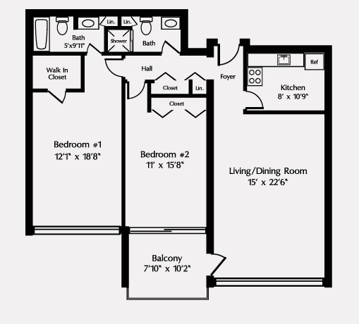 2BR/2BA - Wellesley House