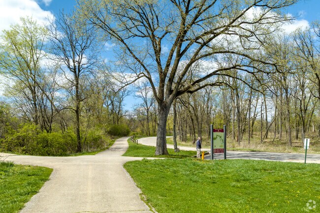 Paved walking trails wind through the Salt Creek Nature Preserve.
