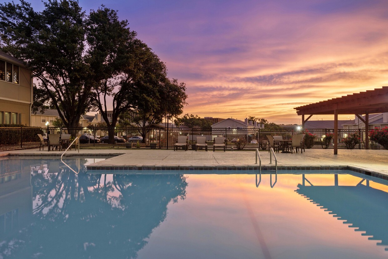 Pool-Side View at Chevy Chase in Austin, TX 78752 - Chevy Chase