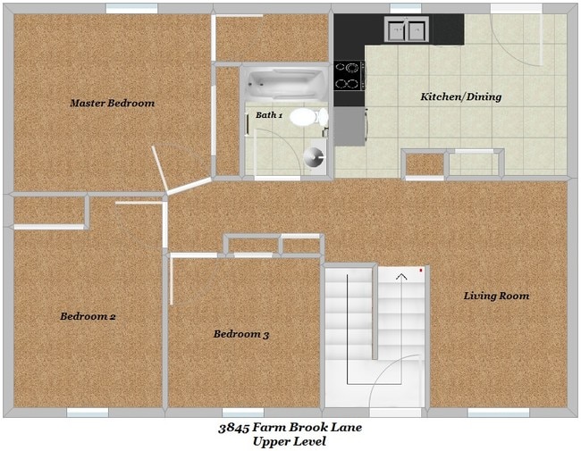 Floor Plan - Upper Level - 3845 Farm Brook Ln