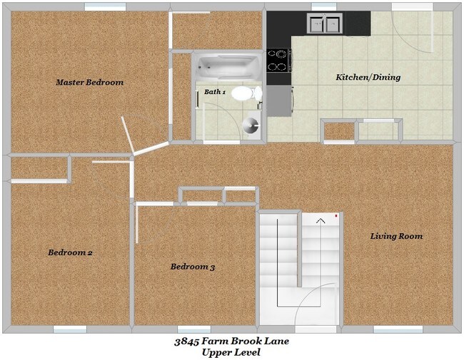 Plano de planta - Nivel superior - 3845 Farm Brook Ln