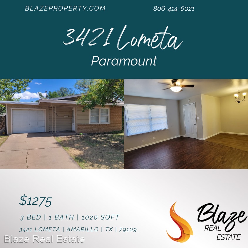 3 br, 1 bath House 3421 Lometa House Rental in Amarillo, TX