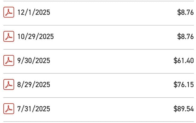 Electric bills, reflecting savings from solar - 112 Brenleigh Ct