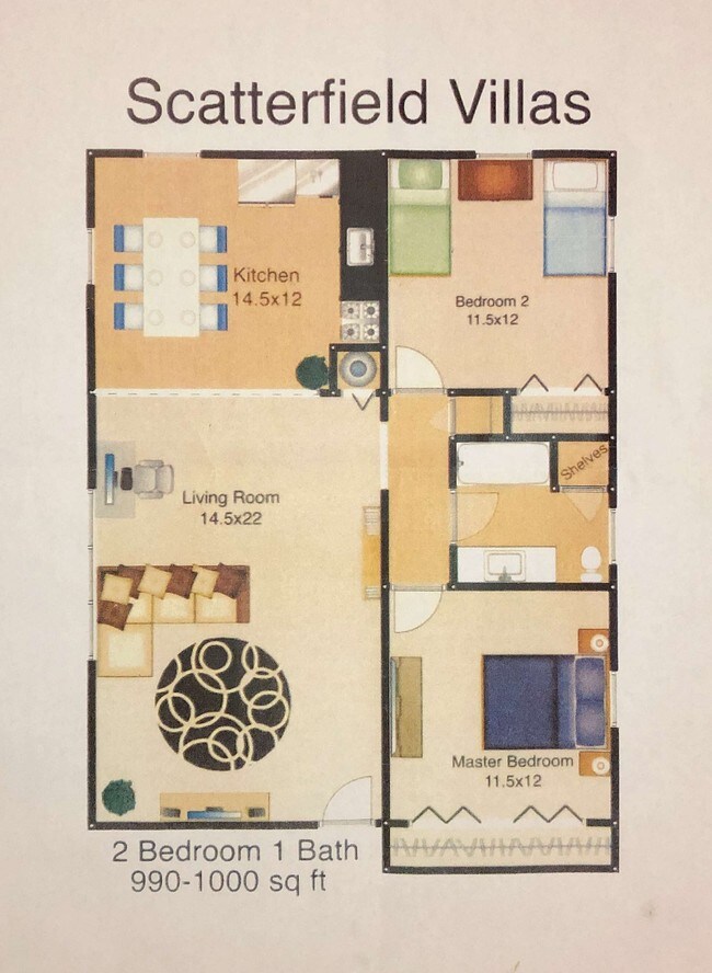Cerca de 100 ft² de espacio de estar. - Scatterfield Villas