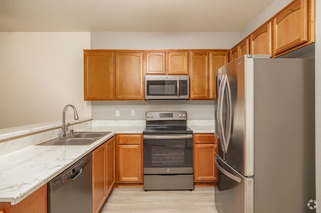 1BR, 1BA - 600SF - Kitchen - Woodland Village Senior Apartments