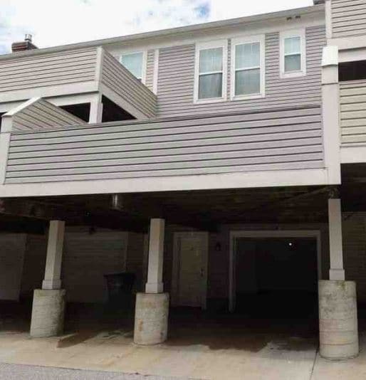 Rear view - deck and garage - 201 E Rochelle St