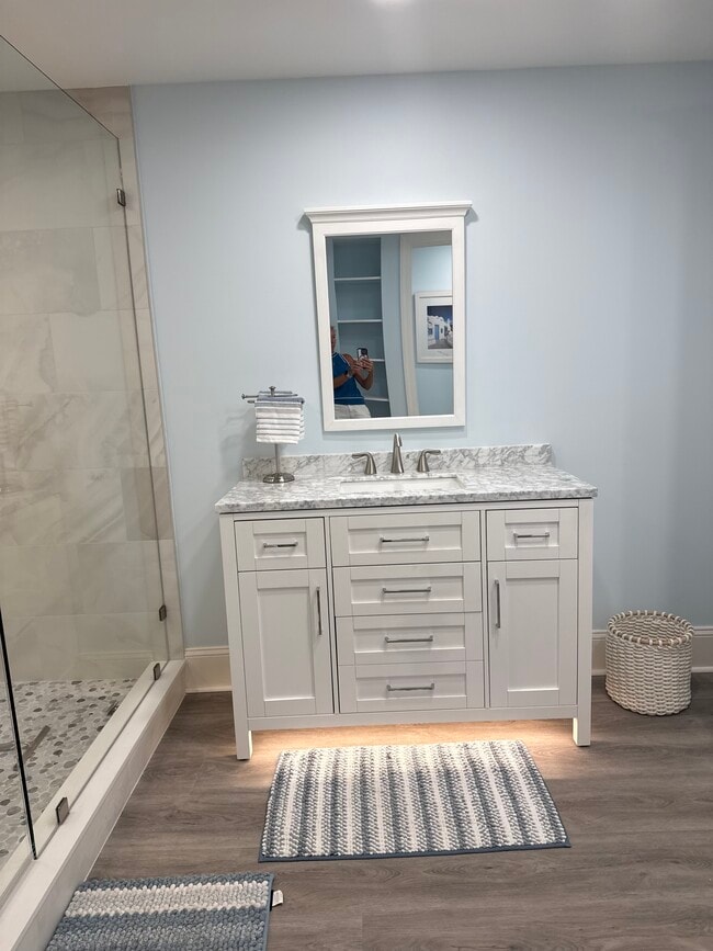 Newly remodeled master bathroom with lighting and vanities - 1031 1st St S