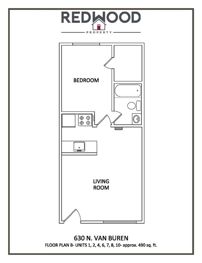 Plano de planta - 630 N Van Buren