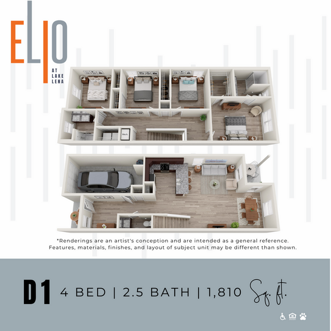 D1 4 Bed | 2.5 Bath - Elio at Lake Lena