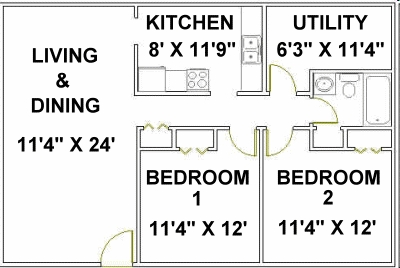 2HAB/1BA - Hampton Greene