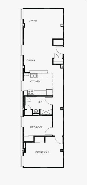 2BR/1BA - Jerome Senior Apartments