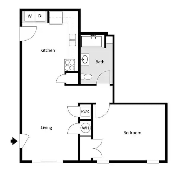 1 Bedroom Floor Plan - Annies Townhomes